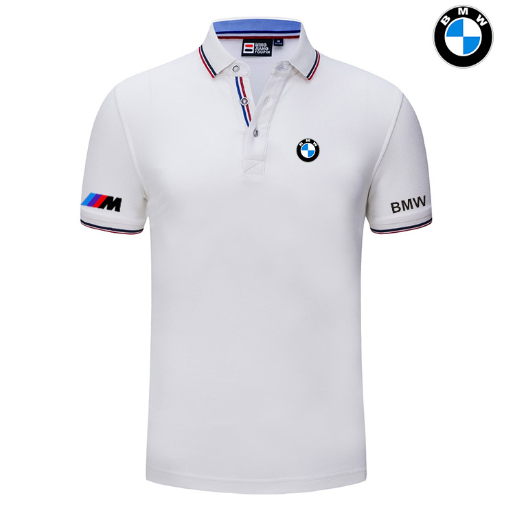 2022 Polo BMW M Motorsport Homme Mercerisé Col Contrasté Slim Fit Manche Courte